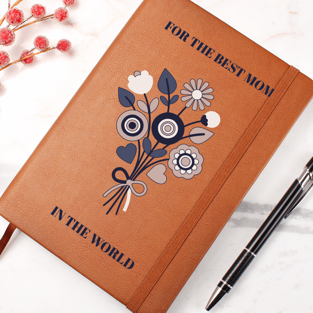The "World's Best Mom" Gilded Leather Journal