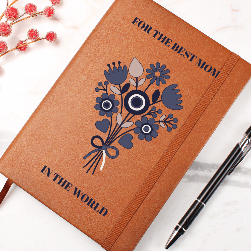 The "World's Best Mom" Graphic Leather Journal
