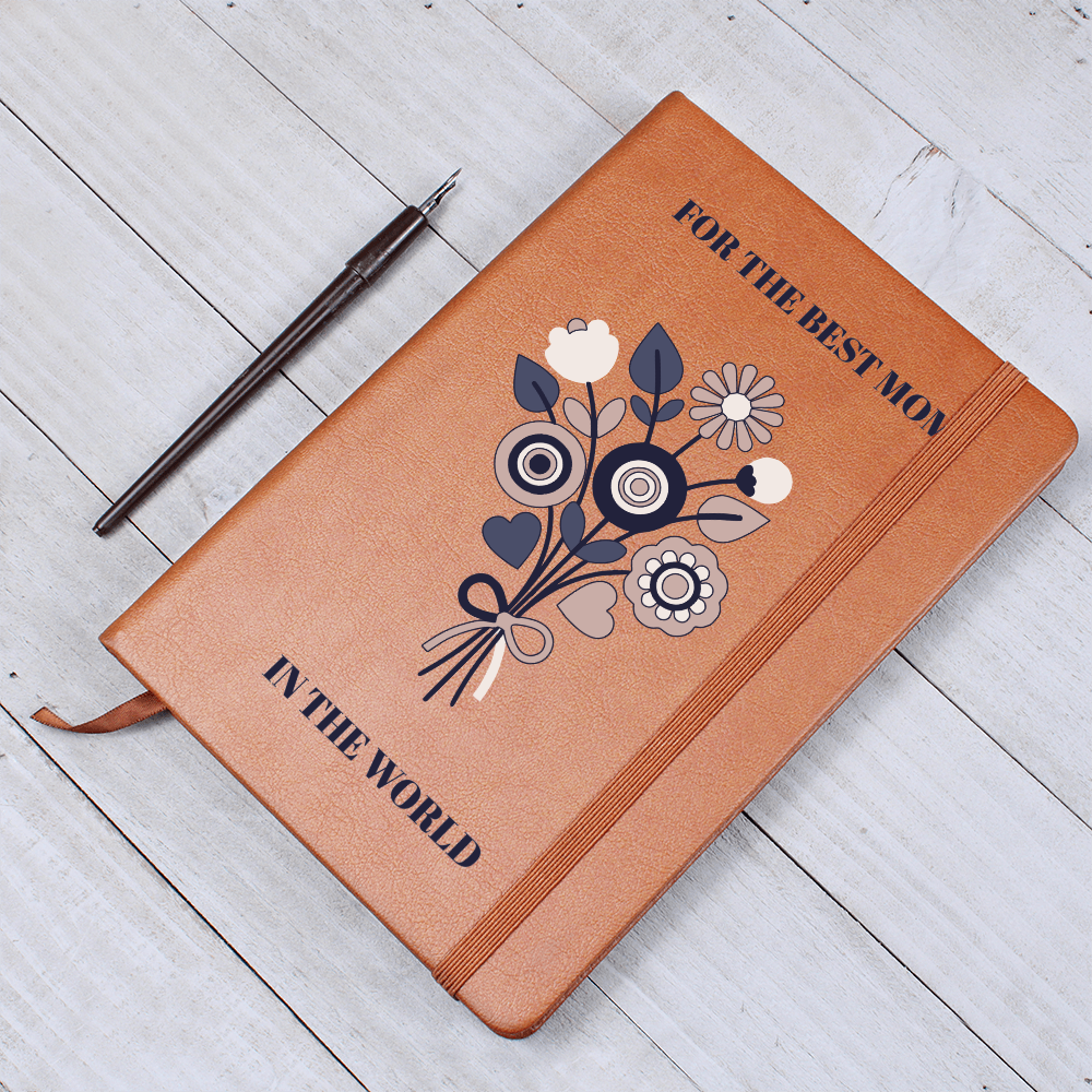 The "World's Best Mom" Gilded Leather Journal