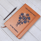 The "World's Best Mom" Graphic Leather Journal
