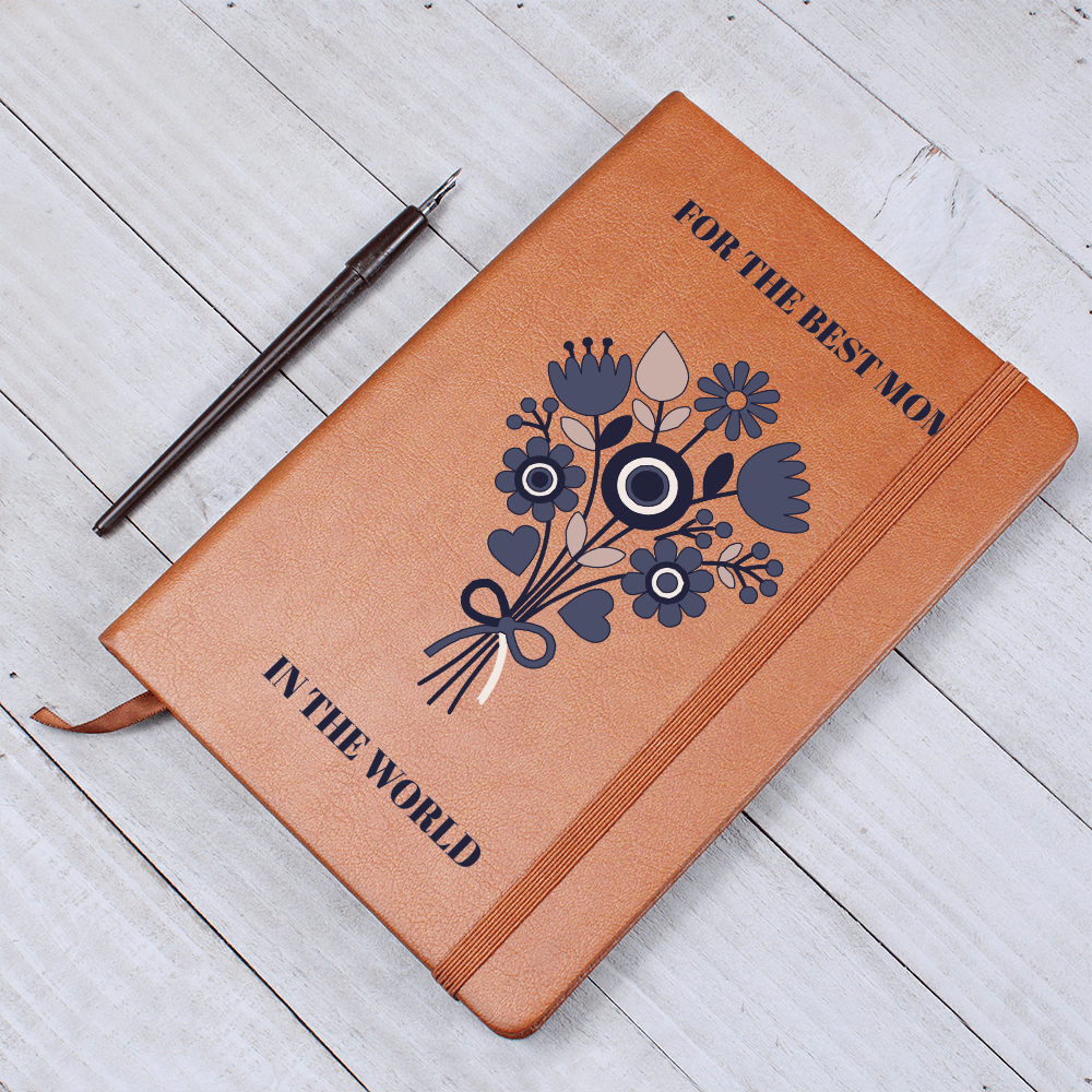The "World's Best Mom" Graphic Leather Journal