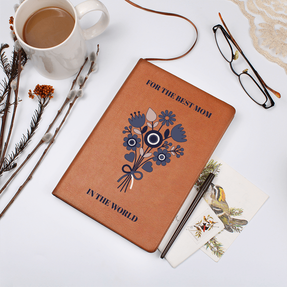 The "World's Best Mom" Graphic Leather Journal