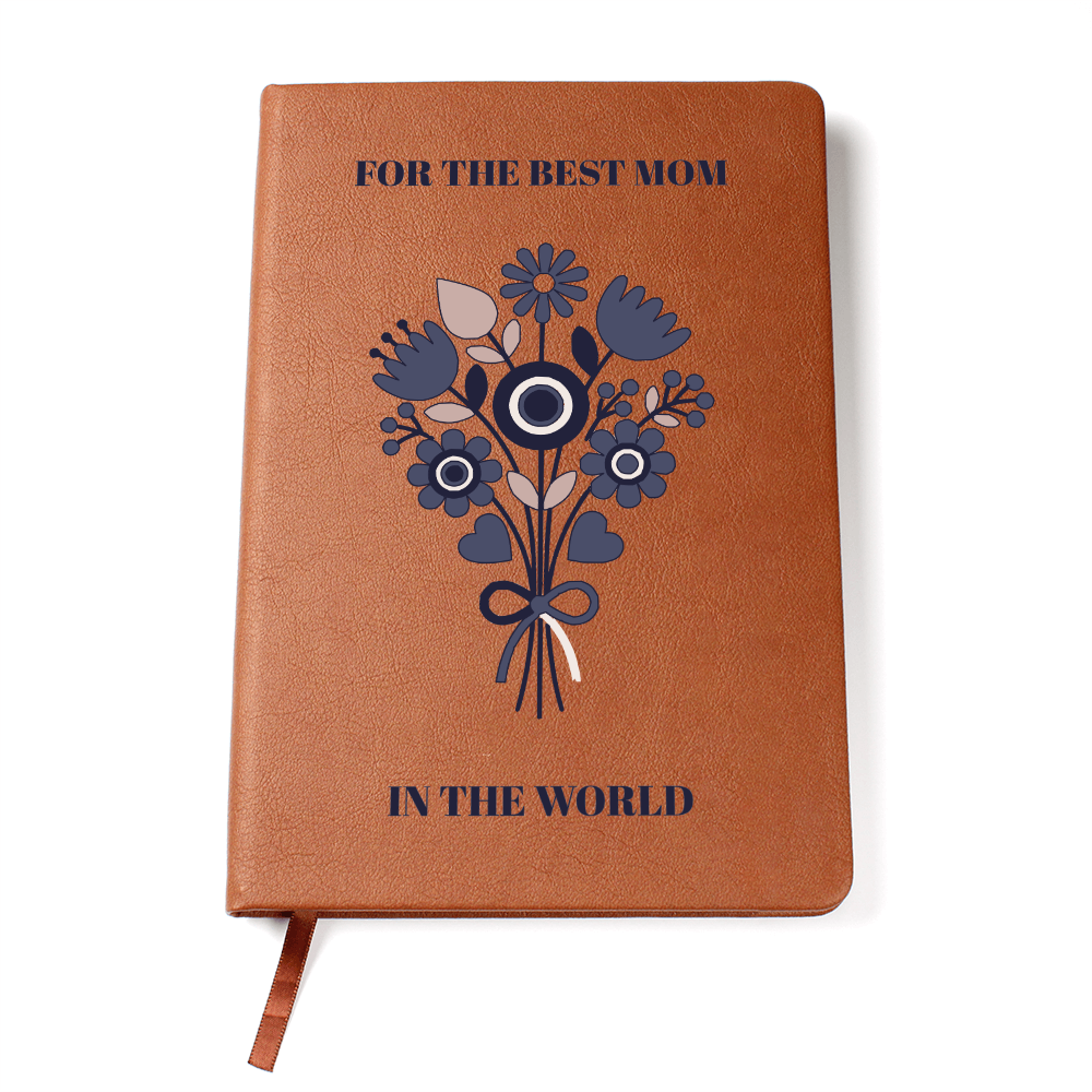 The "World's Best Mom" Graphic Leather Journal
