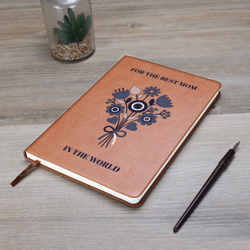 The "World's Best Mom" Graphic Leather Journal