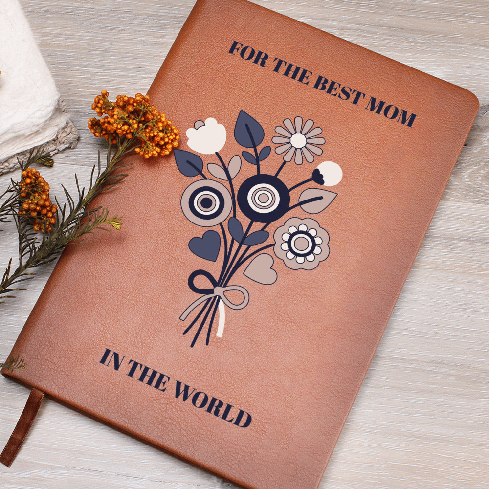 The "World's Best Mom" Gilded Leather Journal