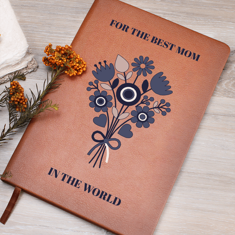 The "World's Best Mom" Graphic Leather Journal