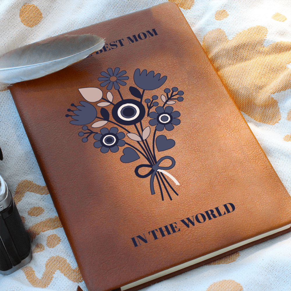 The "World's Best Mom" Graphic Leather Journal