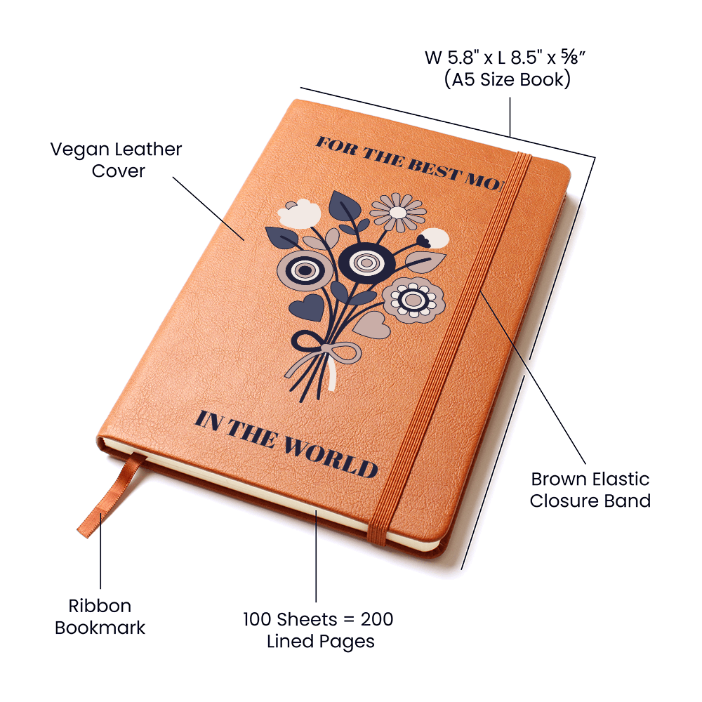 The "World's Best Mom" Gilded Leather Journal