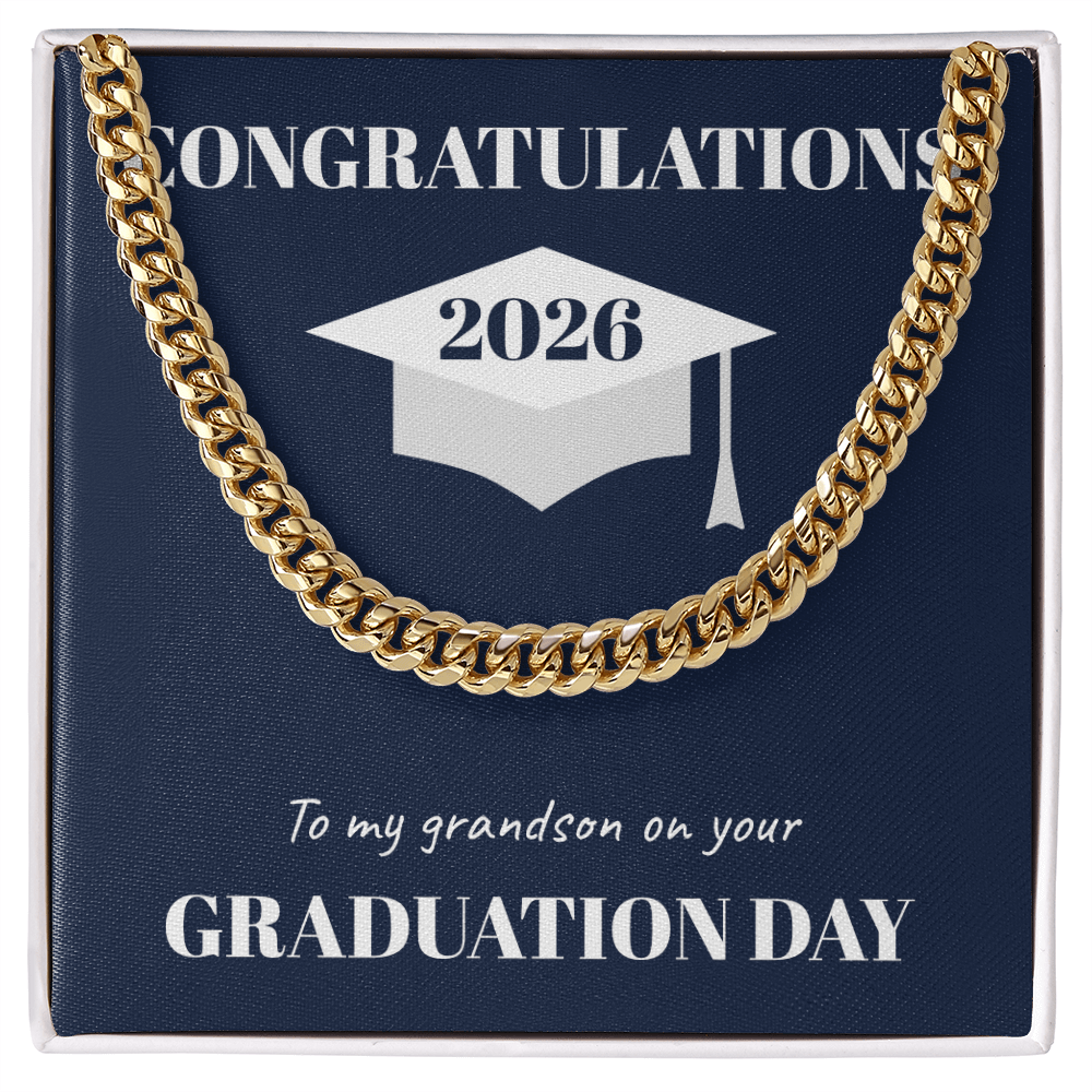 The "Class of 2026" Graduate Cuban Link Chain (Grandson)
