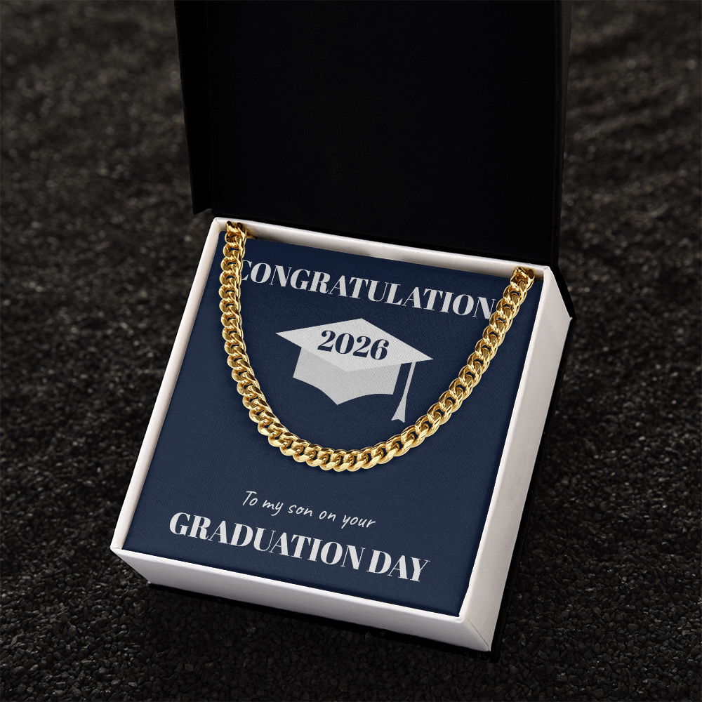 The "Class of 2026" Graduate Cuban Link Chain (Son)