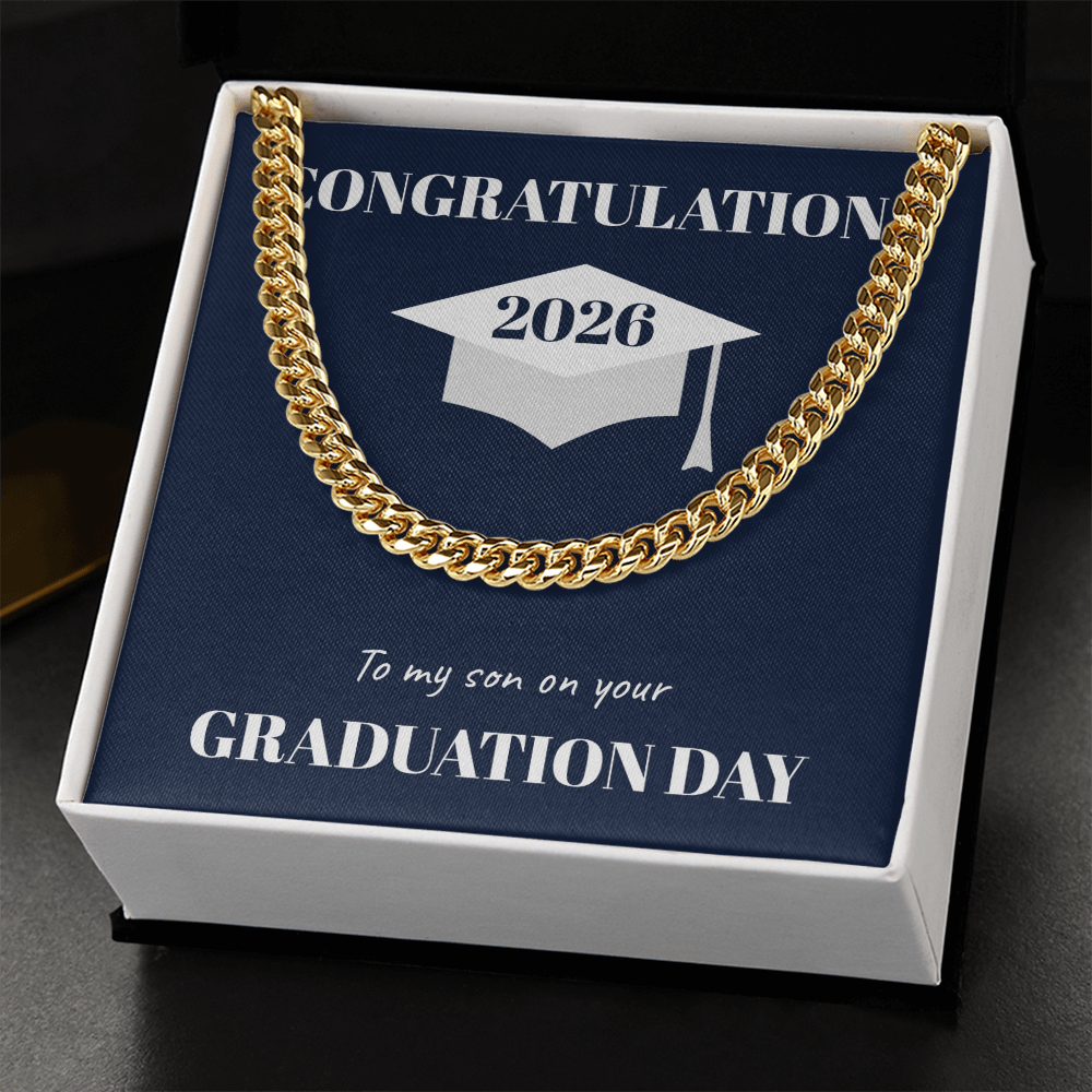 The "Class of 2026" Graduate Cuban Link Chain (Son)