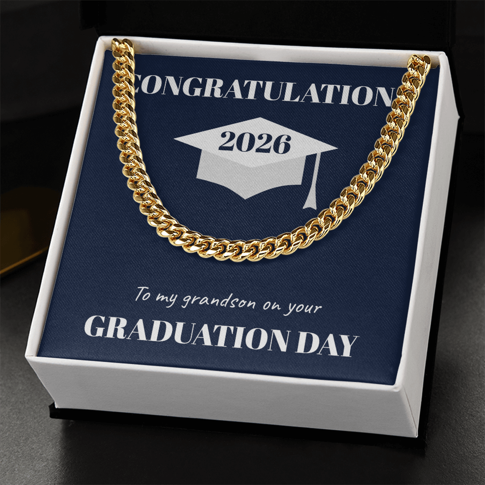 The "Class of 2026" Graduate Cuban Link Chain (Grandson)