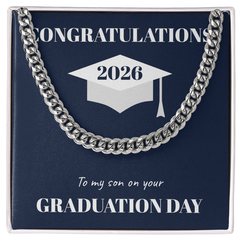 The "Class of 2026" Graduate Cuban Link Chain (Son)