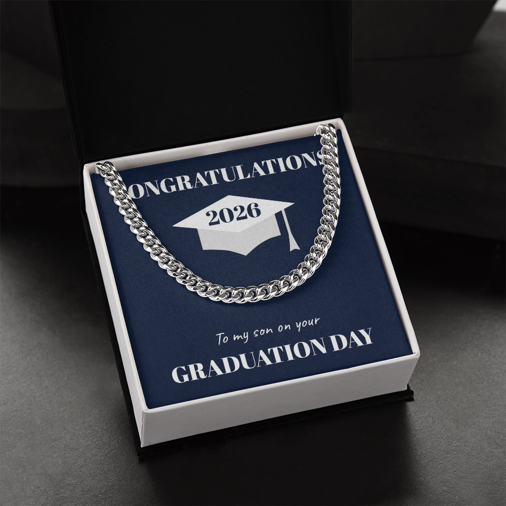 The "Class of 2026" Graduate Cuban Link Chain (Son)