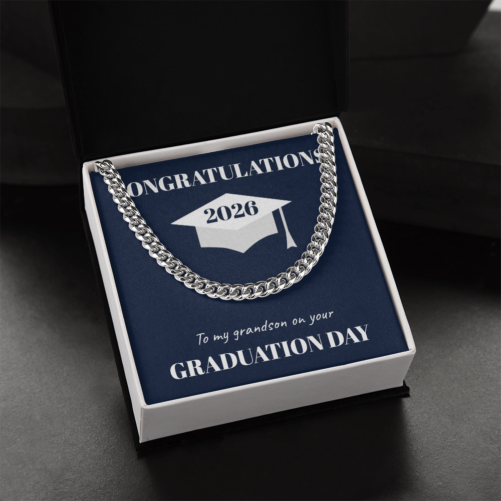 The "Class of 2026" Graduate Cuban Link Chain (Grandson)