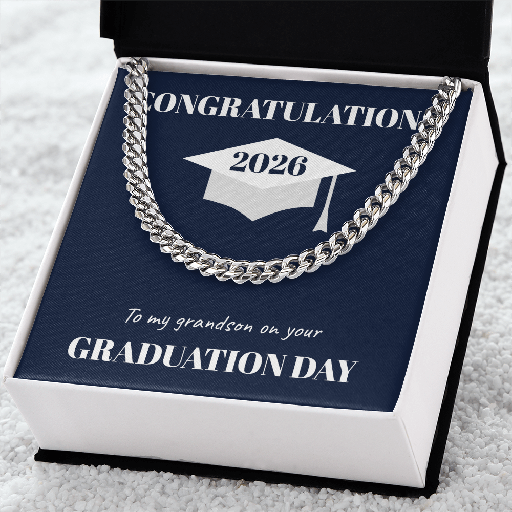 The "Class of 2026" Graduate Cuban Link Chain (Grandson)