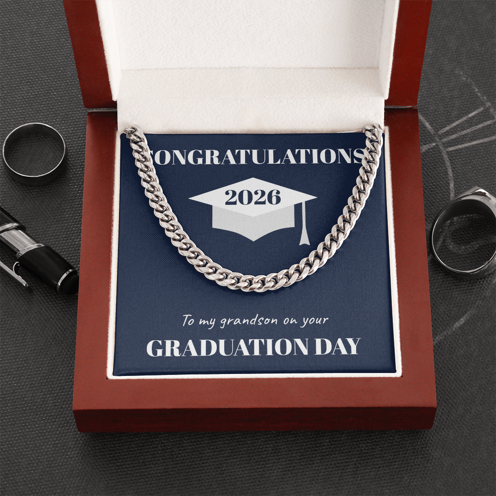 The "Class of 2026" Graduate Cuban Link Chain (Grandson)