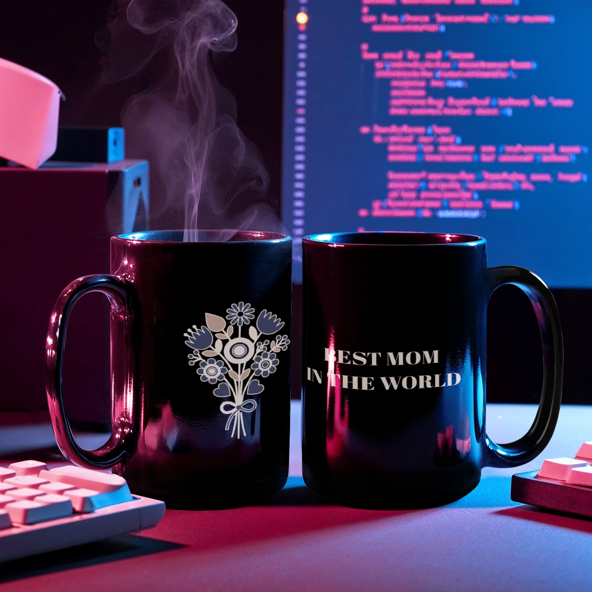 The "World's Best Mom" Floral Ceramic Mug