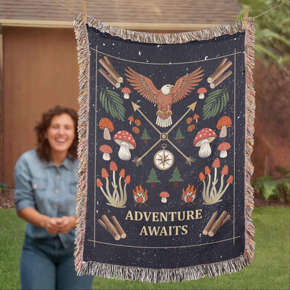 Adventure Awaits - Woven Blanket