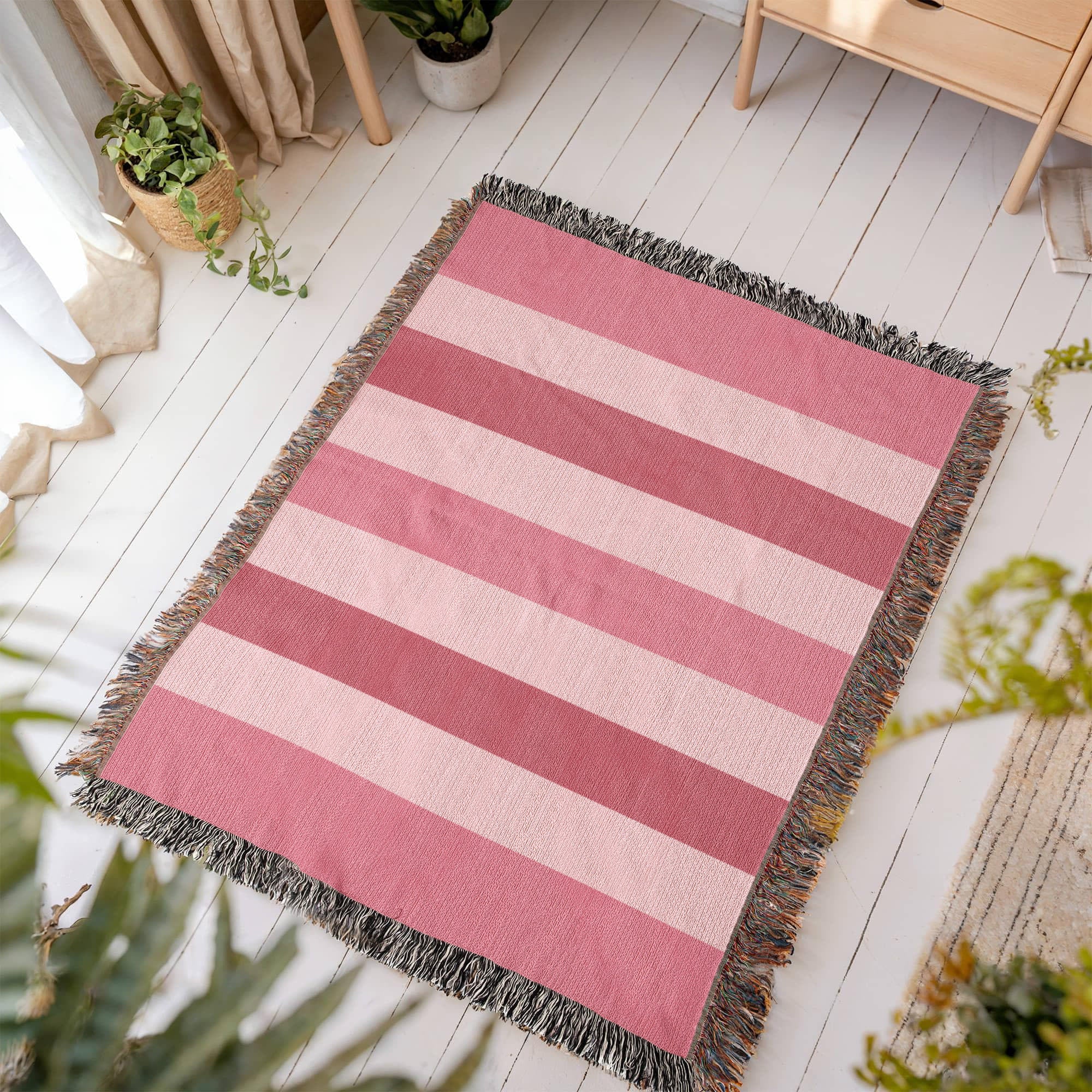 The Sweetheart Stripe Heirloom Woven Blanket