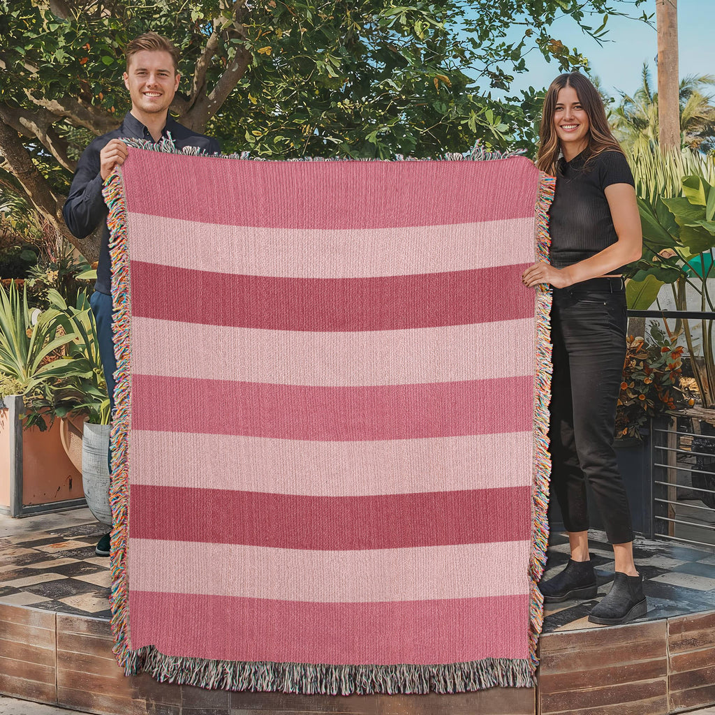 The Sweetheart Stripe Heirloom Woven Blanket