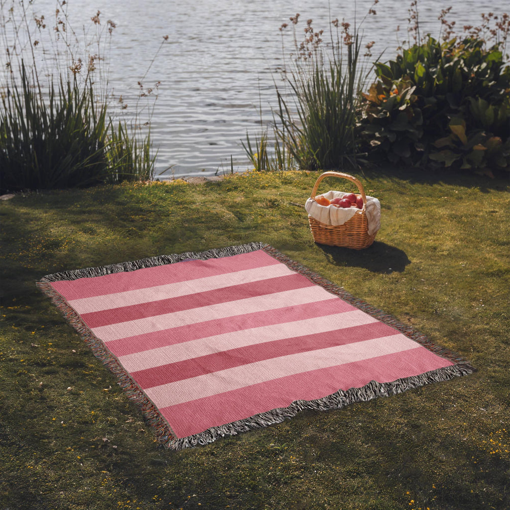 The Sweetheart Stripe Heirloom Woven Blanket