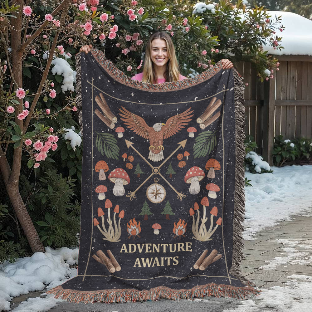 Adventure Awaits - Woven Blanket