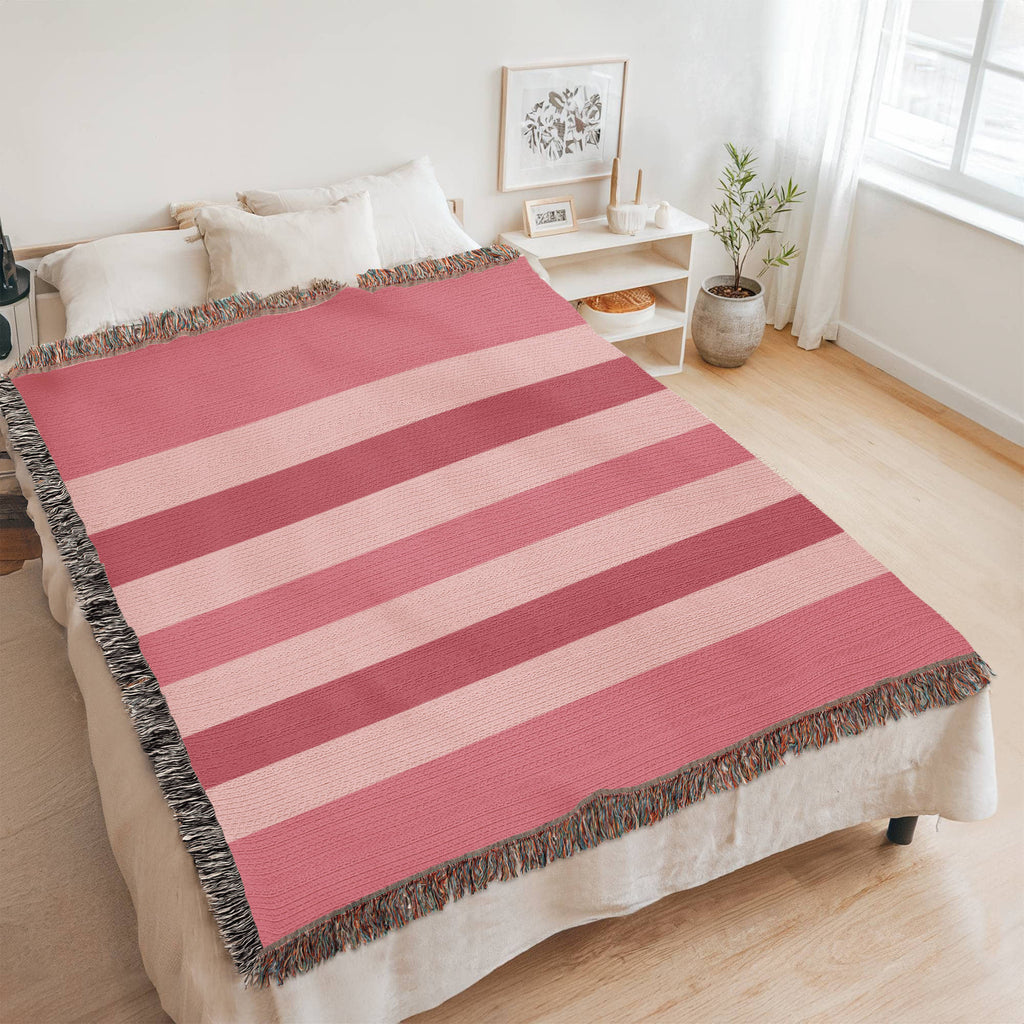 The Sweetheart Stripe Heirloom Woven Blanket