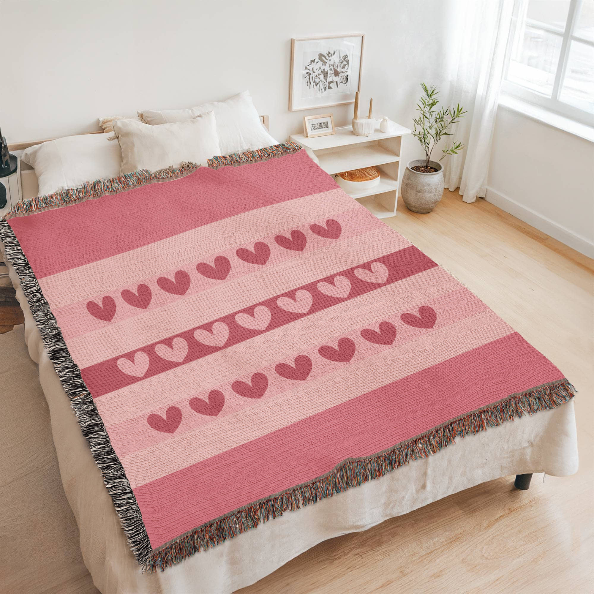 The "Heartbeat Harmony" Heirloom Woven Blanket